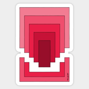 Rectangle Abstract in Red Sticker